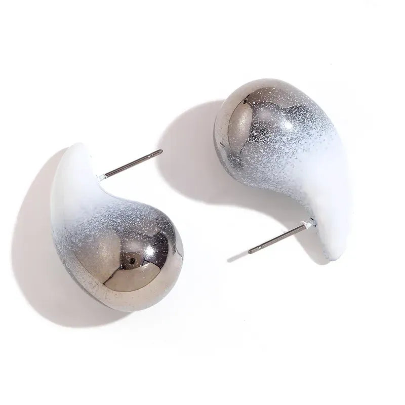 Stainless Steel Ombre Water drop Earrings