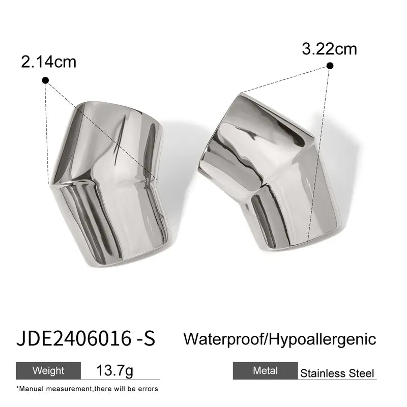 Curved 304 Stainless Steel Earrings