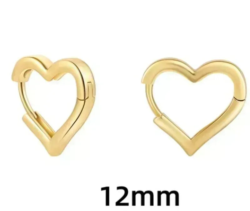 Heart Shape Stainless Steel Gold Plated Earrings