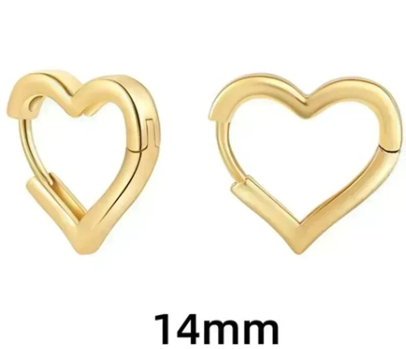 Heart Shape Stainless Steel Gold Plated Earrings