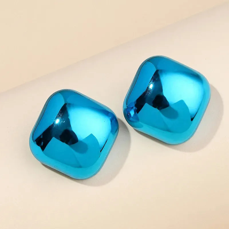 Acrylic Metallic Square Earrings