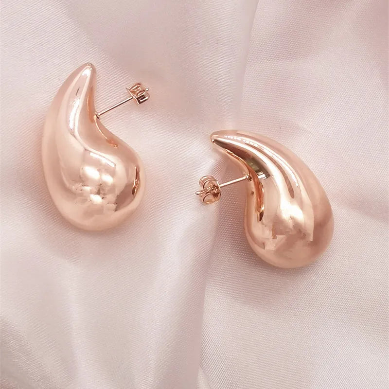 Simple Style Water Droplets Plating Alloy Ear Studs, pack of 2 pairs