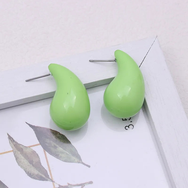 Water Droplets Spray Paint Arylic Ear Studs