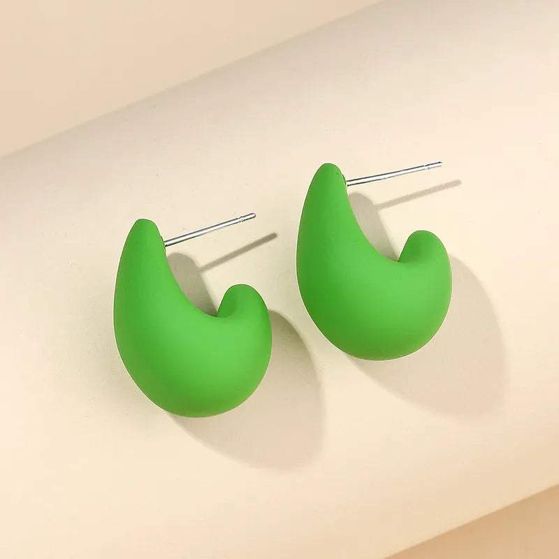 Sweet Simple Style Small Water Droplets Plastic Resin Ear Studs, pack of 2 pairs