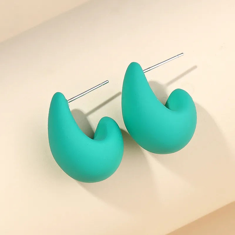 Sweet Simple Style Small Water Droplets Plastic Resin Ear Studs, pack of 2 pairs
