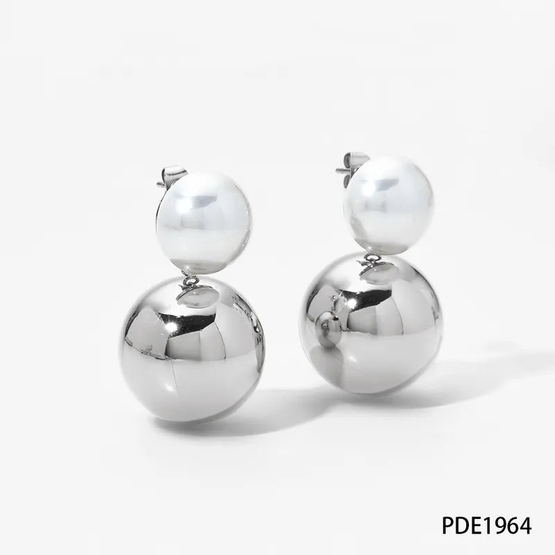 Vintage Style Round 304 Stainless Steel  Drop Earrings