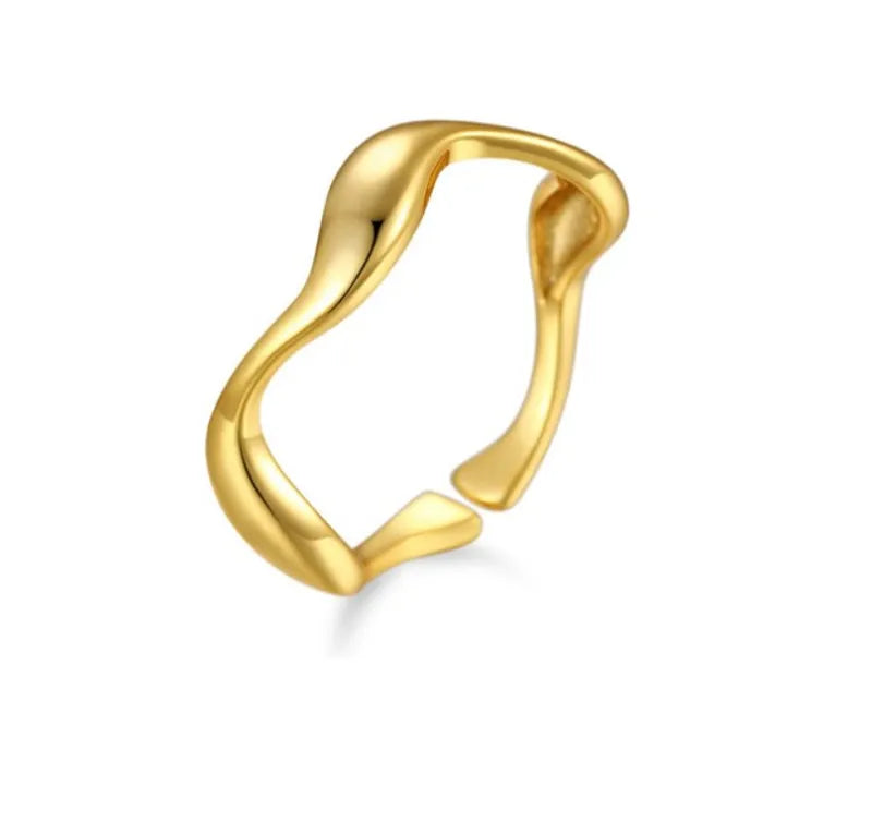 Sterling Silver Plating 18K Gold Plated Open Ring