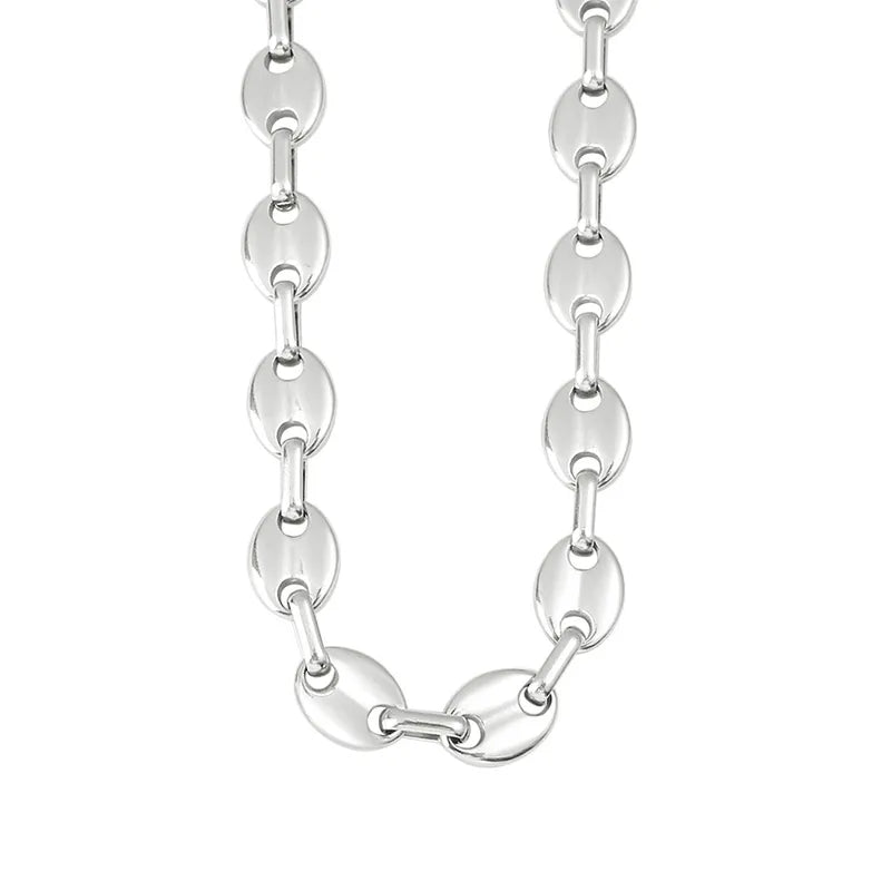 Hip-Hop Retro Solid Color 304 Stainless Steel Chain Bracelets Necklace