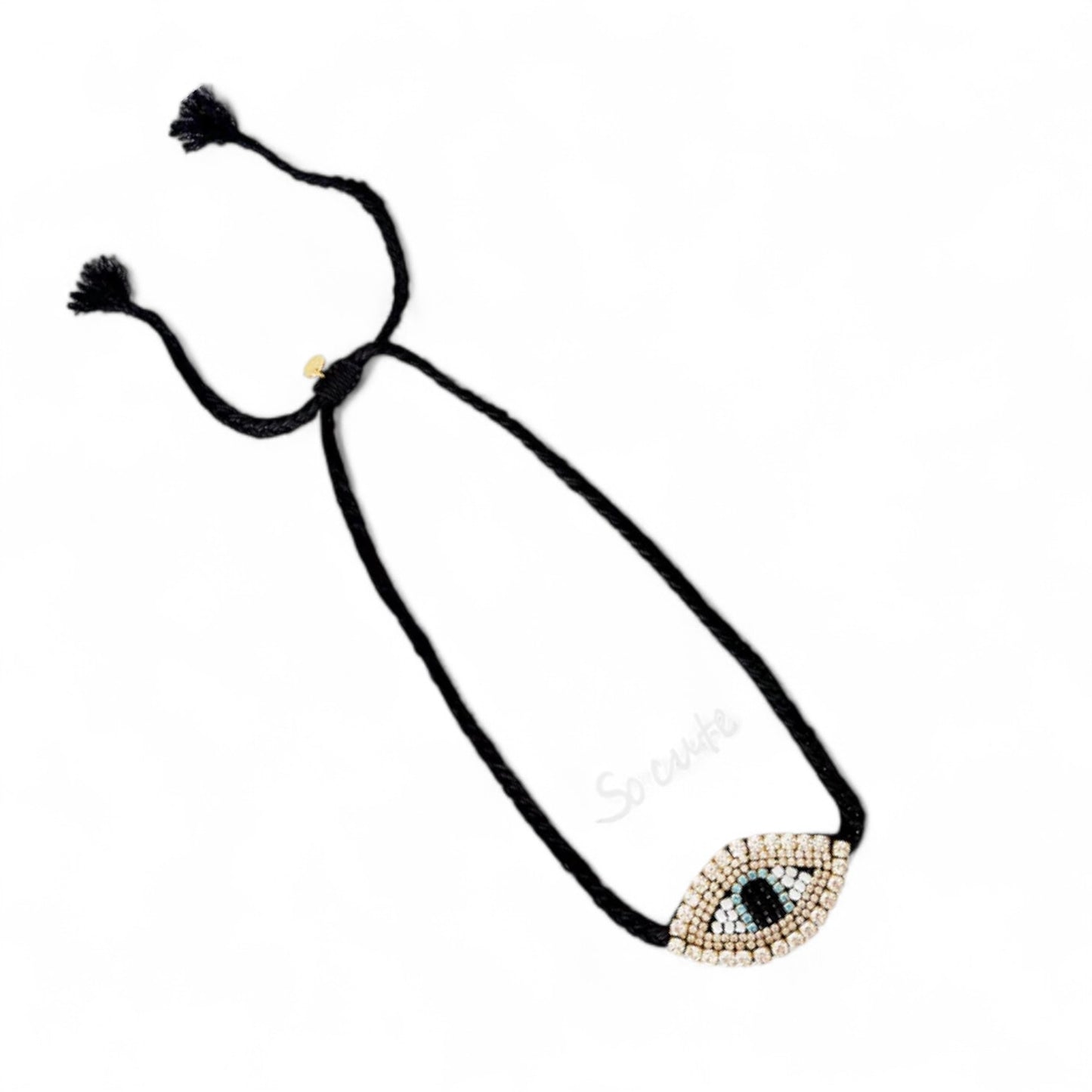 Χειροποίητο τσόκερ με μάτι από στρας και χάντρες – So Cute by Dimi χονδρική