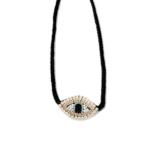 Χειροποίητο τσόκερ με μάτι από στρας και χάντρες – So Cute by Dimi χονδρική