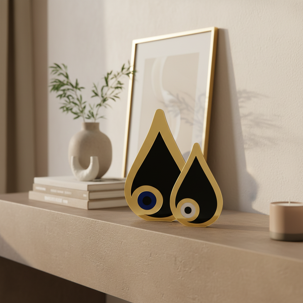 Γούρι μάτι δάκρυ plexiglass χρυσό ή ασημί χονδρικής – So Cute by Dimi