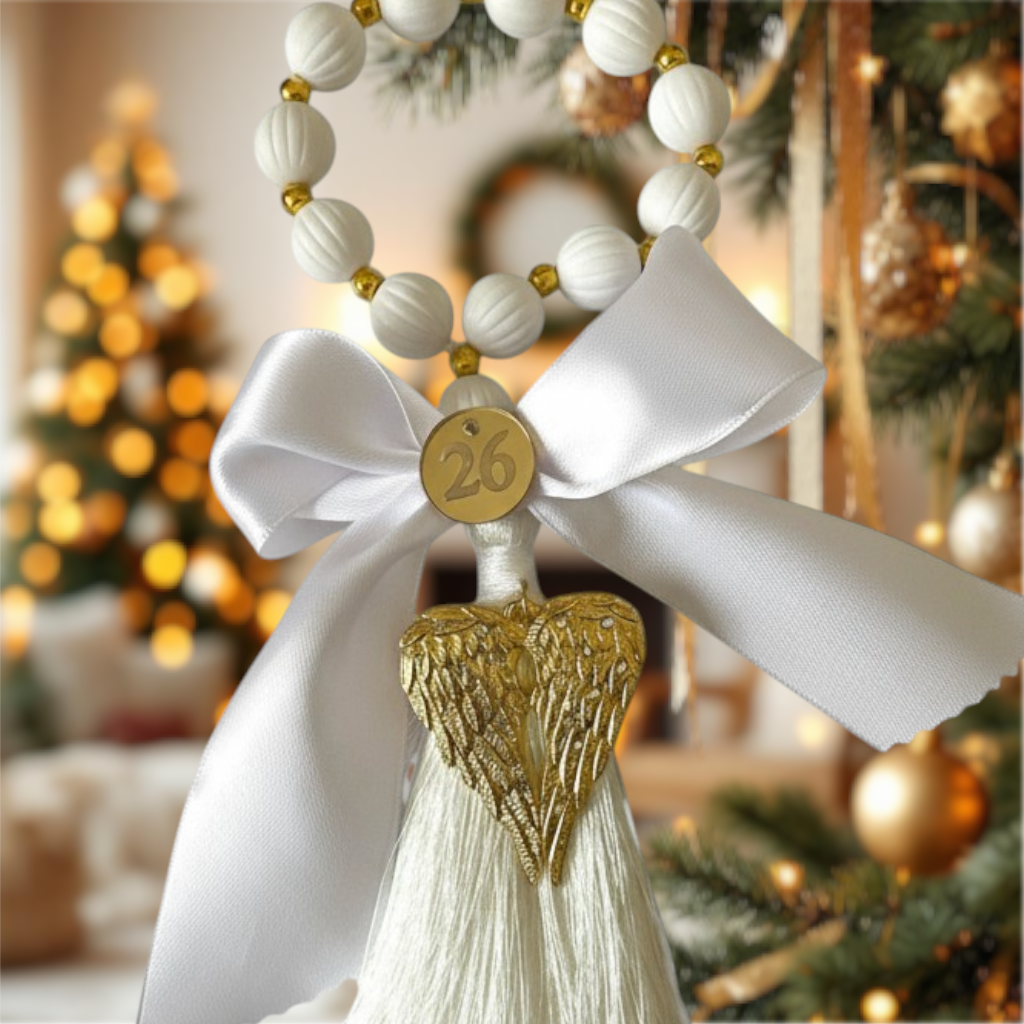 Χειροποίητο γούρι φτερά αγγέλου με στρας και φούντα – So Cute by Dimi Wholesale