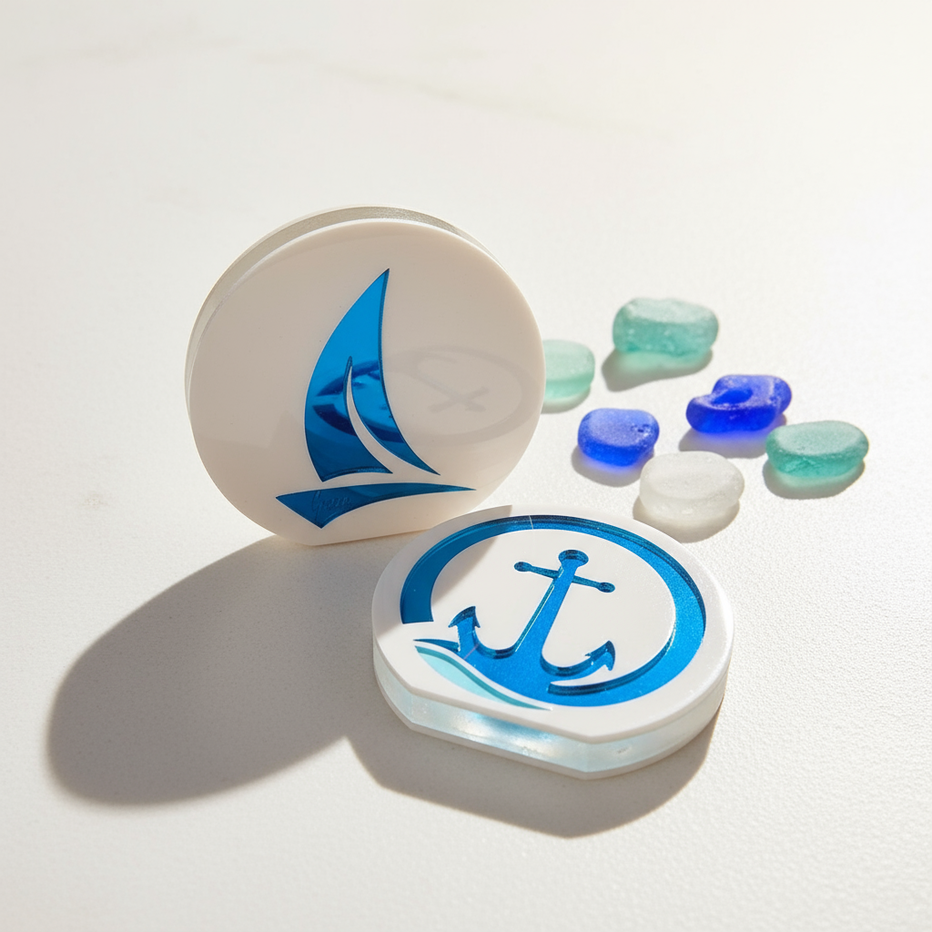 🤍✨ Άγκυρα Plexiglass Mirror – Επιτραπέζιο Χειροποίητο Γούρι