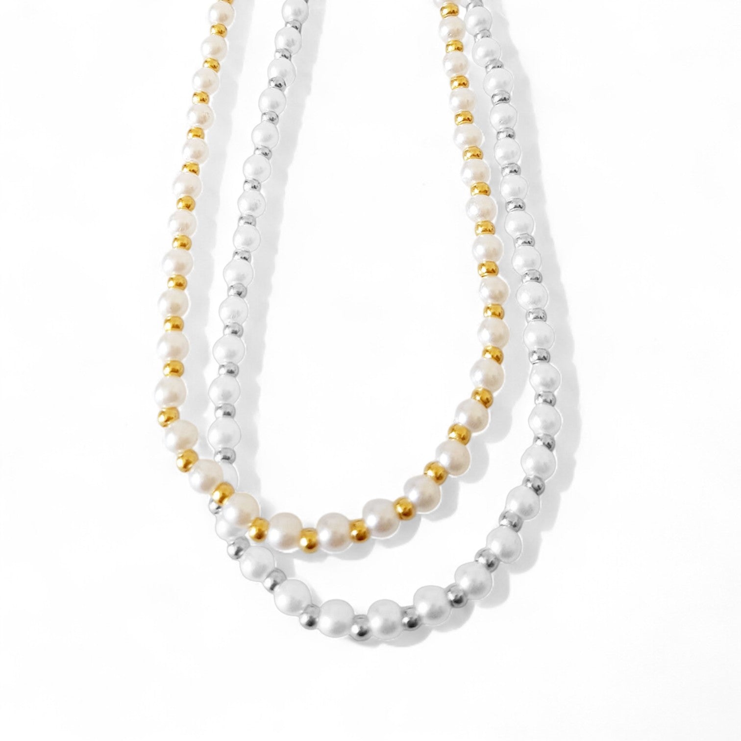 Χειροποίητο κολιέ με πέρλες και μεταλλικές χάντρες – So Cute by Dimi χονδρική