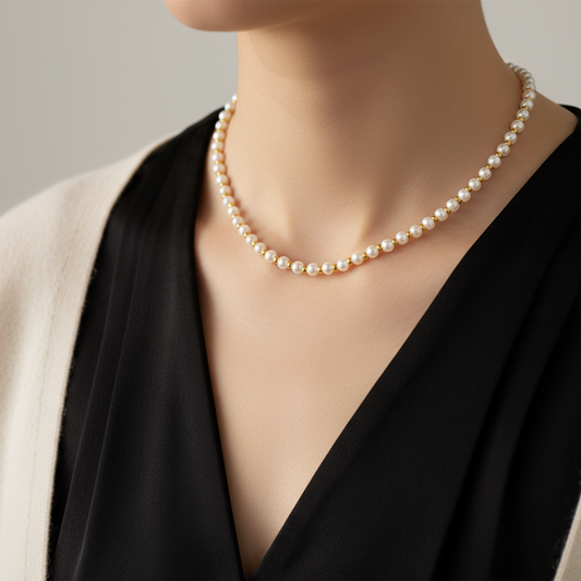 🤍✨ Basic Pearl Layer Necklace