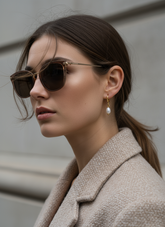 Pearl Mini Hoop Earrings – Ατσάλινα σκουλαρίκια με πέρλα – So Cute by Dimi