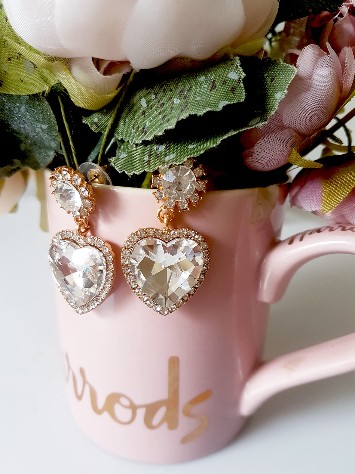 Elegant γυναικεία σκουλαρίκια σε σχήμα καρδιάς από alloy