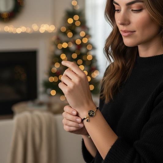 Βραχιόλι γούρι 2026 με επιχρυσωμένο charm & γκλίτερ σταγόνα – So Cute by Dimi Wholesale