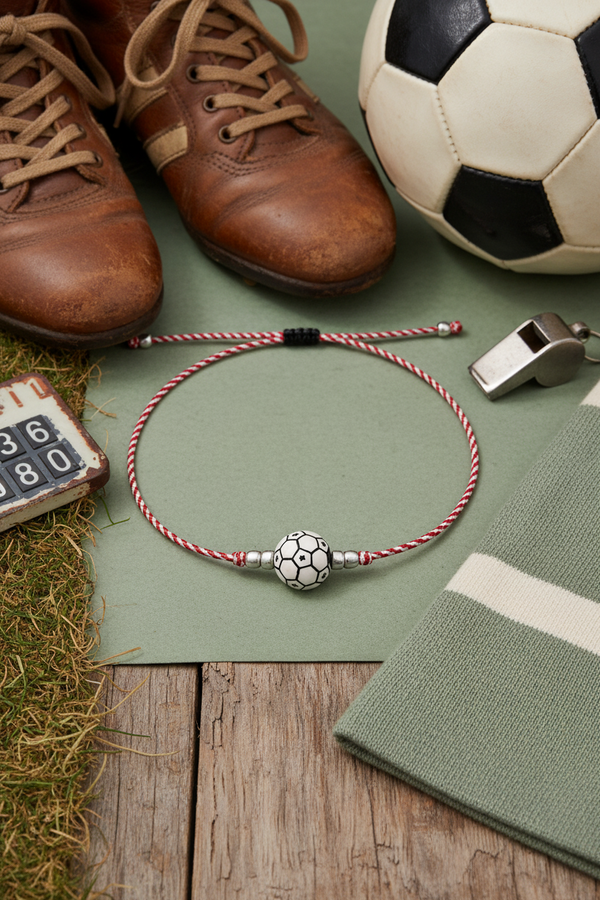 Παιδικό χειροποίητο βραχιόλι Μάρτης με μπάλα ποδοσφαίρου So Cute by Dimi