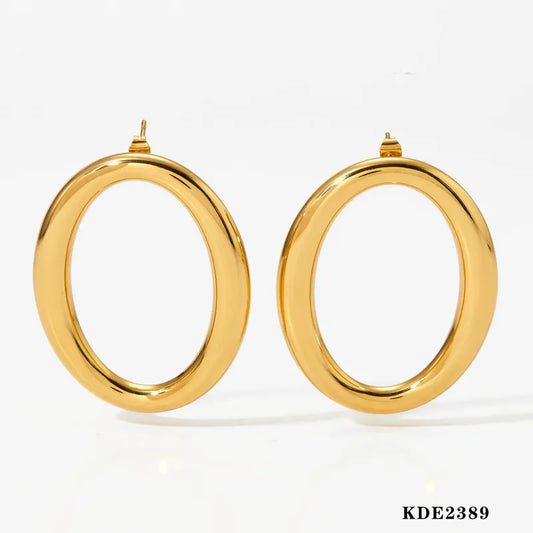 304 Stainless Steel O-shaped Earrings