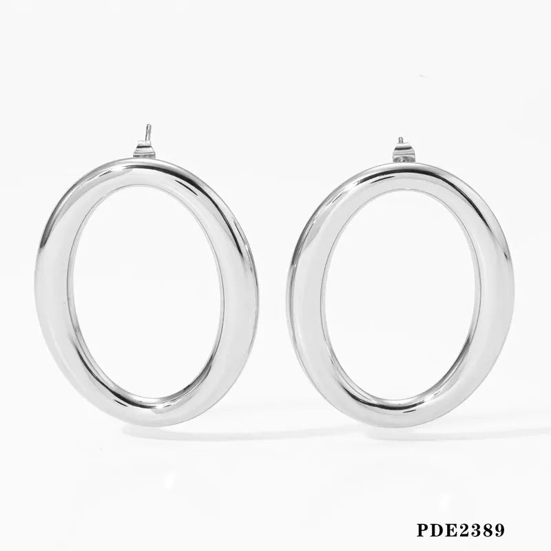 304 Stainless Steel O-shaped Earrings