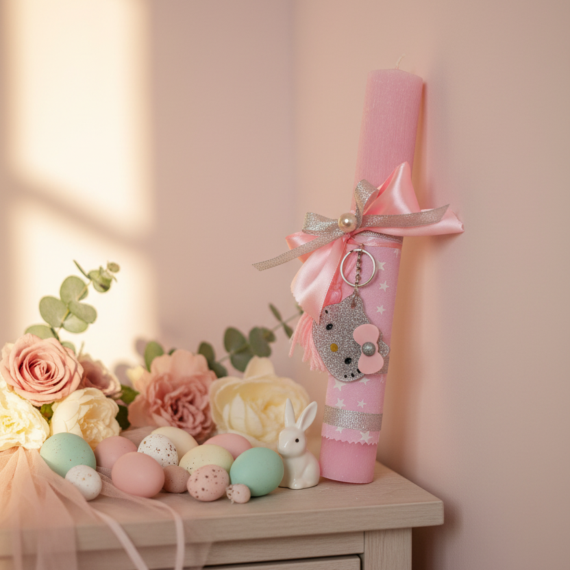 Χειροποίητη λαμπάδα Hello Kitty χονδρική  – So Cute by Dimi