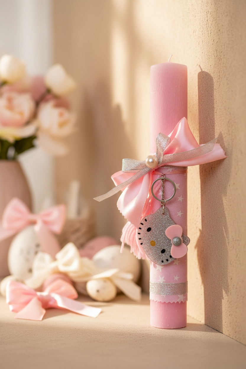 Χειροποίητη λαμπάδα Hello Kitty χονδρική – So Cute by Dimi