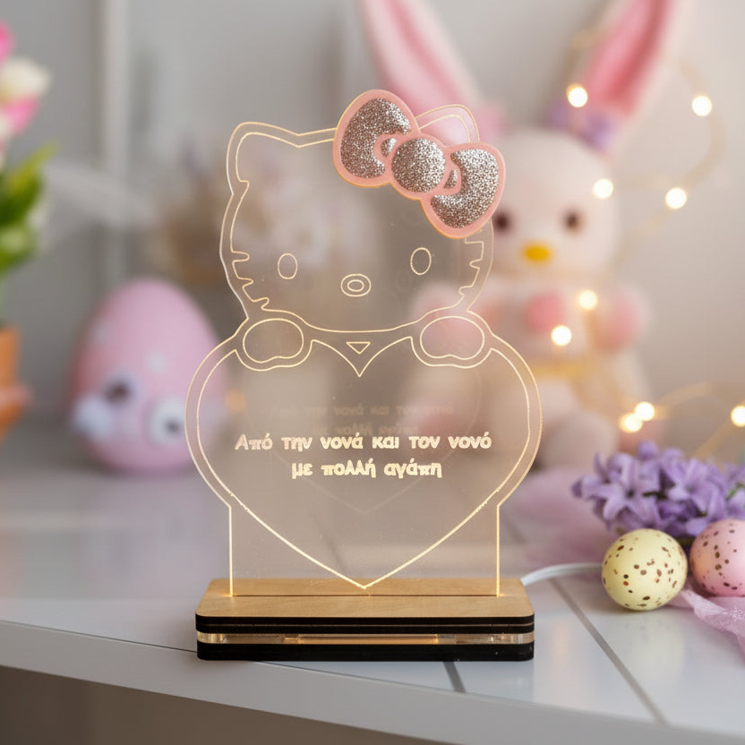 Χειροποίητο Hello Kitty φωτιστικό LED – So Cute by Dimi