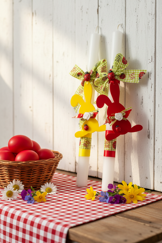 Χειροποίητη πασχαλινή λαμπάδα λαγουδάκι από plexiglass για χονδρική So Cute by Dimi