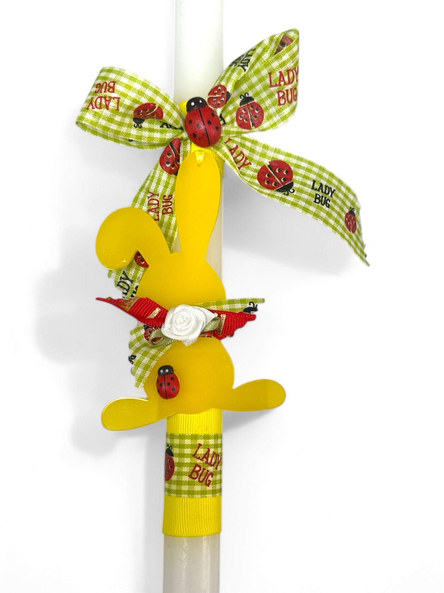 Χειροποίητη πασχαλινή λαμπάδα λαγουδάκι από plexiglass για χονδρική So Cute by Dimi