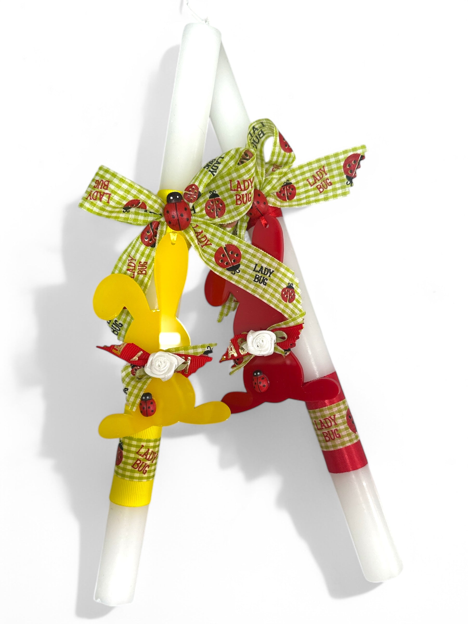 Χειροποίητη πασχαλινή λαμπάδα λαγουδάκι από plexiglass για χονδρική So Cute by Dimi