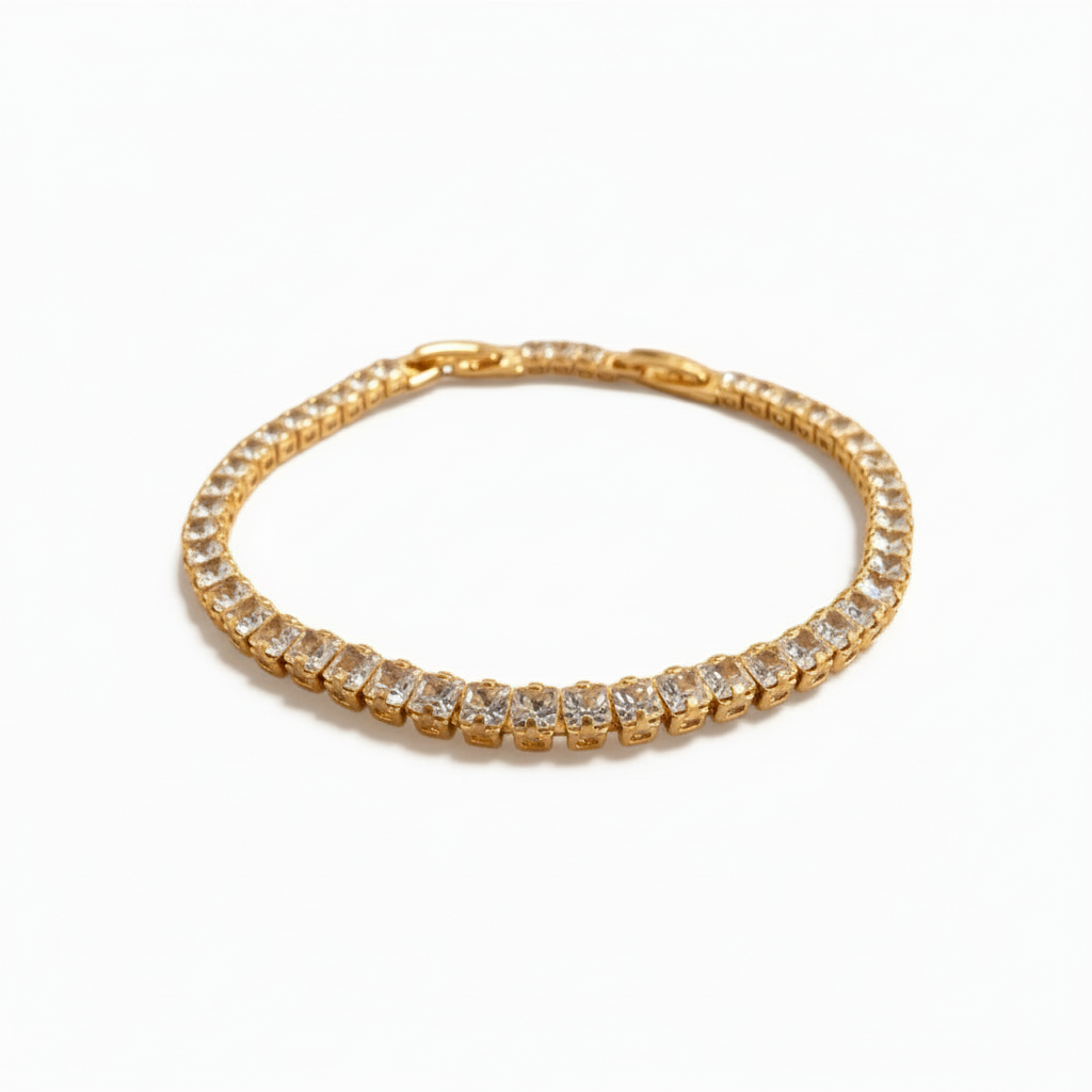 ⚡🚚 Silver Crystal Tennis Bracelet – Premium Shine