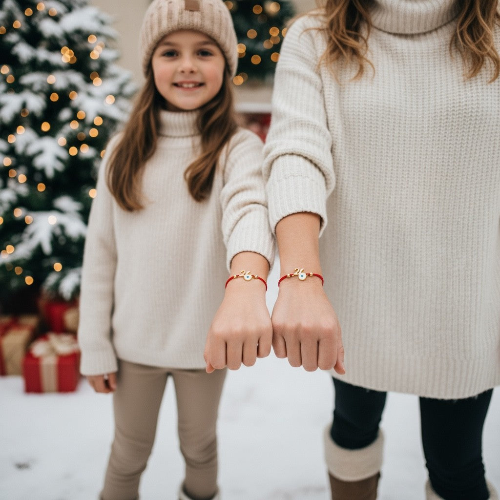 Χειροποίητο βραχιόλι γούρι 2026 με ματάκι και κορδόνι σε πολλά χρώματα – So Cute by Dimi Wholesale