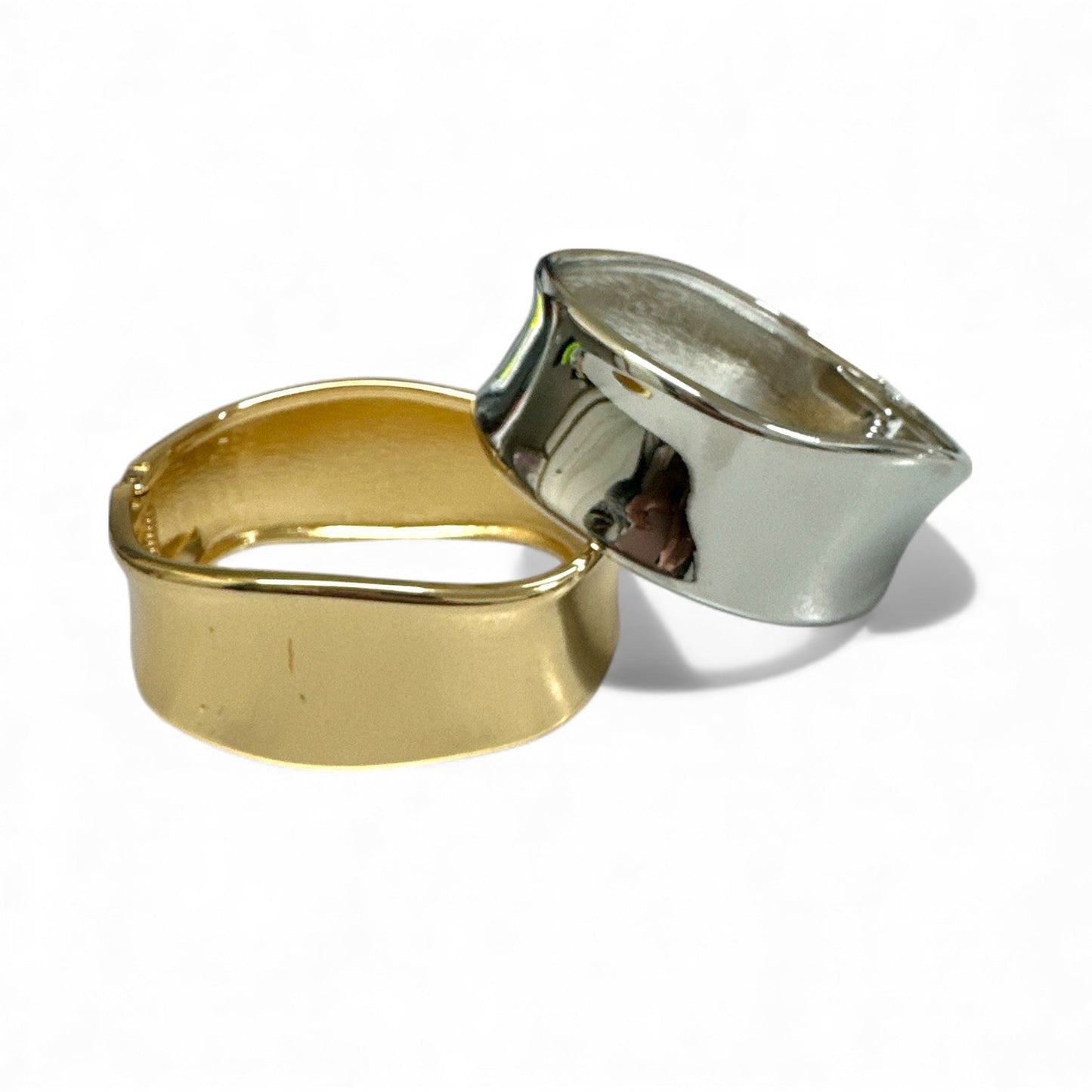 Copper bangle με κυματιστή φόρμα σε χρυσό και ασημί – So Cute by Dimi