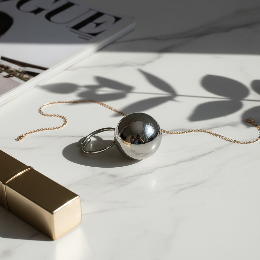 Ball Ring Midi 20mm – Ατσάλινο ρυθμιζόμενο δαχτυλίδι με μεσαία μπίλια