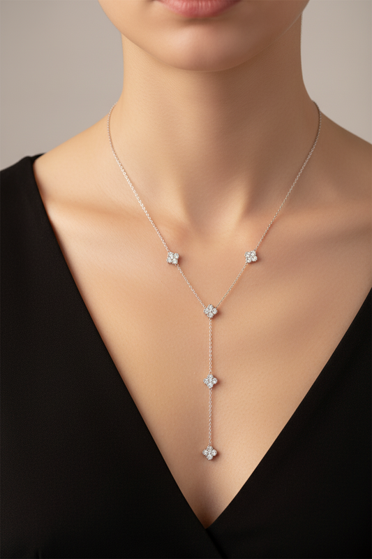 ⚡🚚Clover Line Y Necklace – Stainless Steel