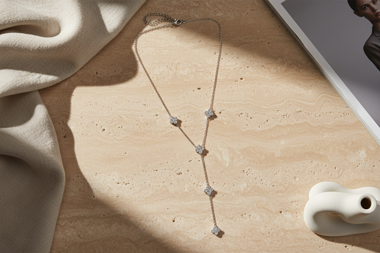⚡🚚Clover Line Y Necklace – Stainless Steel