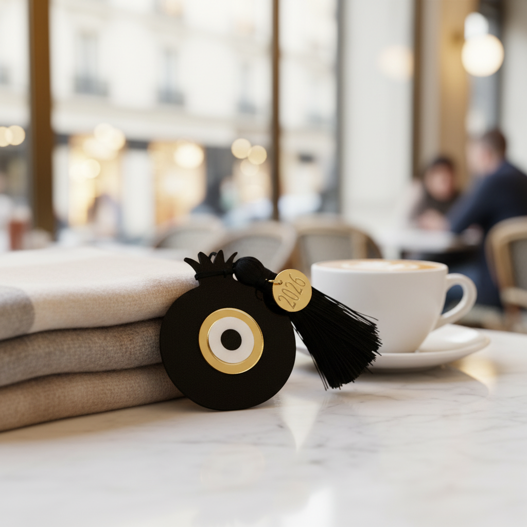 Χονδρική Γούρι Plexiglass Ρόδι με Μάτι & Φούντα 8εκ | So Cute by Dimi