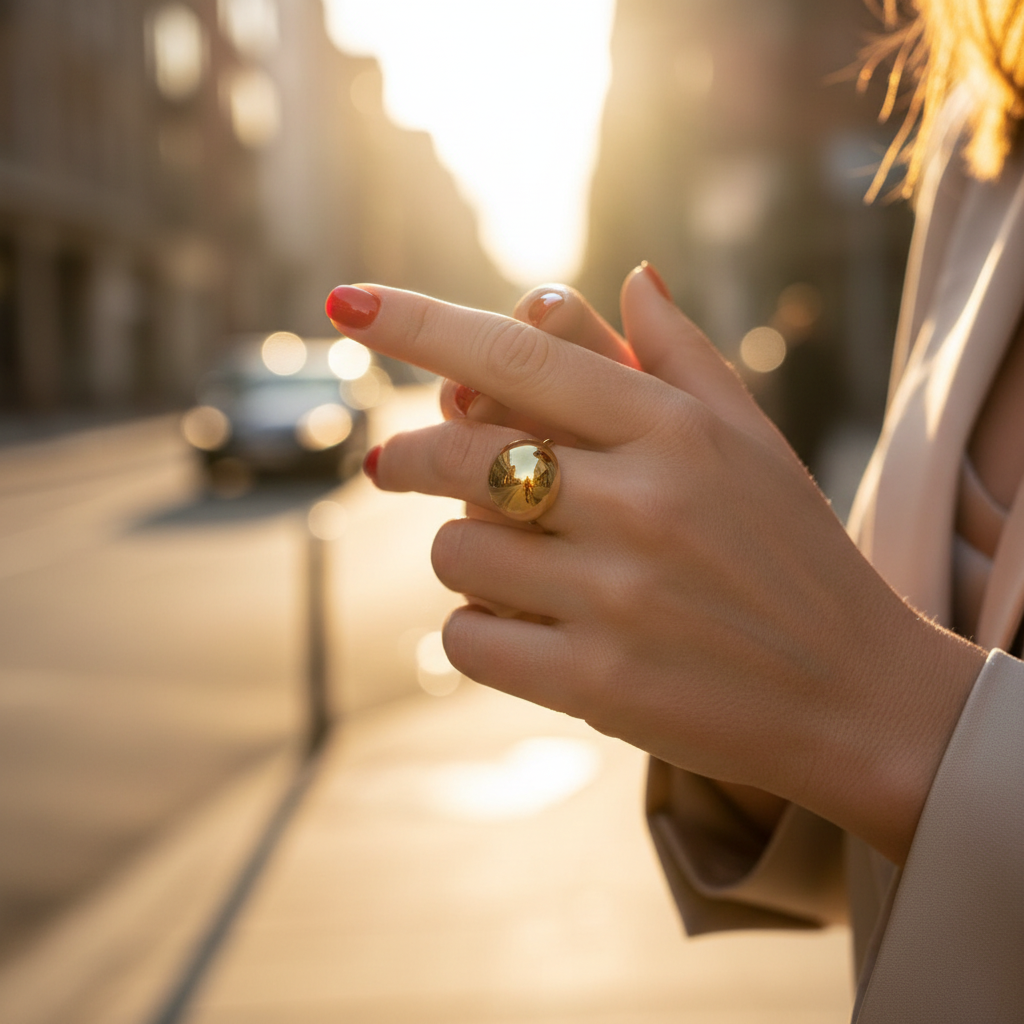 Ball Ring Mini 15mm – Ατσάλινο ρυθμιζόμενο δαχτυλίδι με μικρή μπίλια