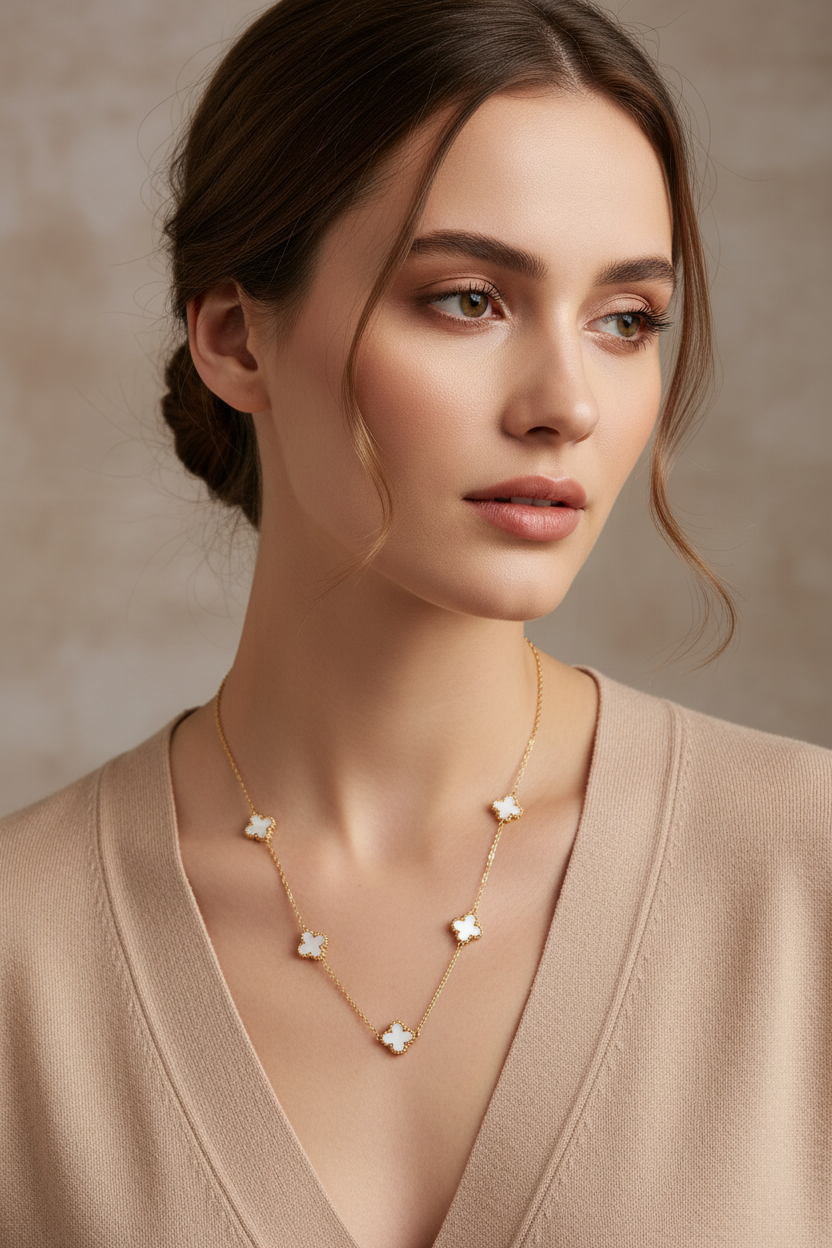 ⚡🚚 Κολιέ Τετράφυλλο Τριφύλλι από Ανοξείδωτο Ατσάλι