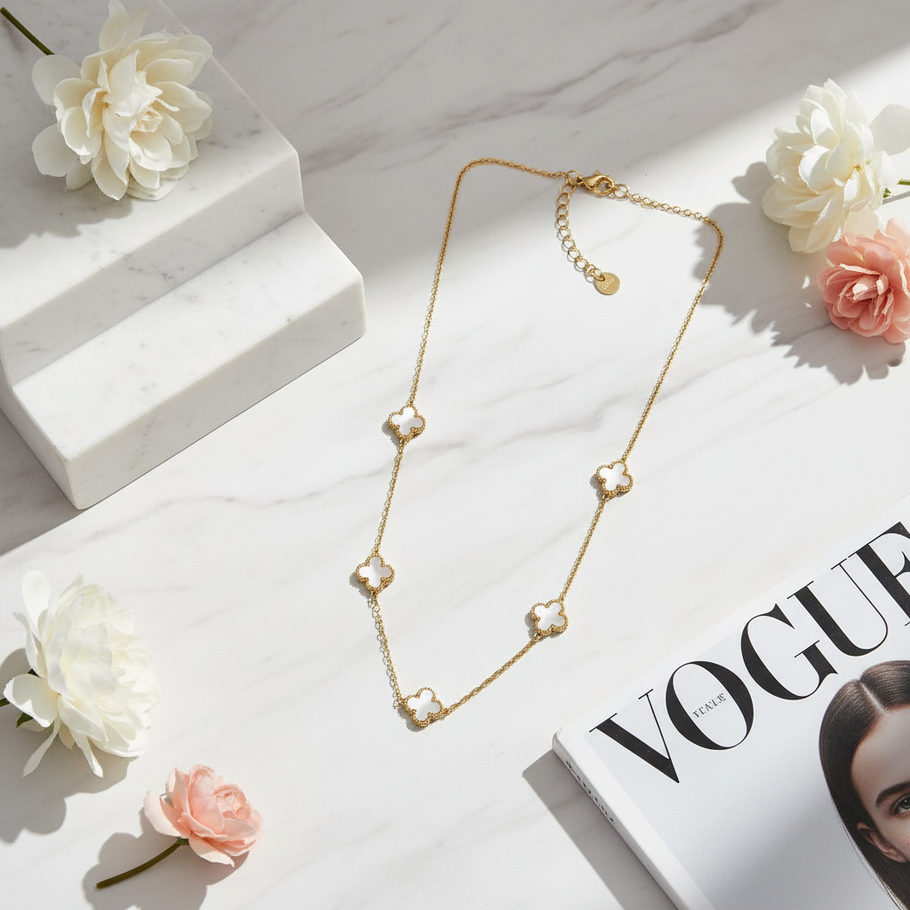 ⚡🚚 Κολιέ Τετράφυλλο Τριφύλλι από Ανοξείδωτο Ατσάλι