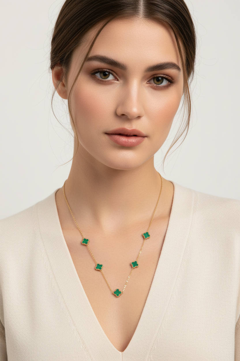 ⚡🚚 Κολιέ Τετράφυλλο Τριφύλλι από Ανοξείδωτο Ατσάλι