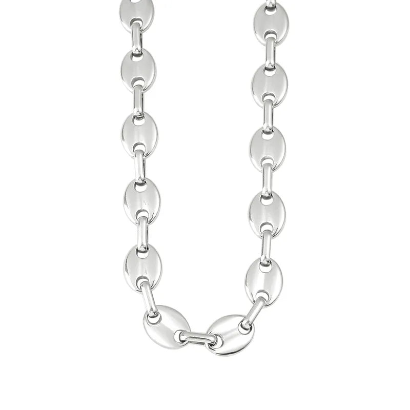 Hip-Hop Retro Solid Color 304 Stainless Steel Chain Bracelets Necklace