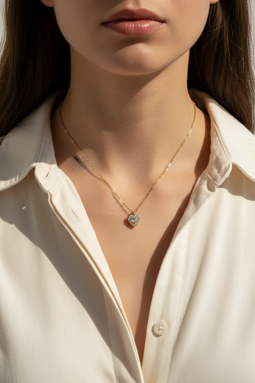 Heart sparkle necklace χονδρική από ανοξείδωτο ατσάλι So Cute by Dimi