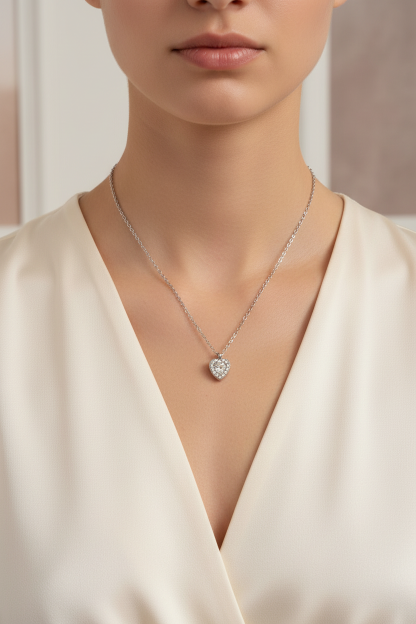 Heart sparkle necklace χονδρική από ανοξείδωτο ατσάλι So Cute by Dimi