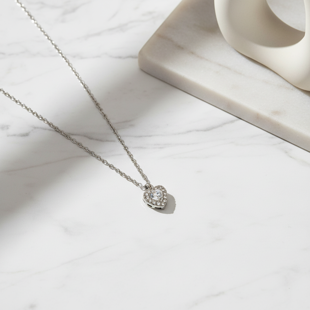 Heart sparkle necklace χονδρική από ανοξείδωτο ατσάλι So Cute by Dimi