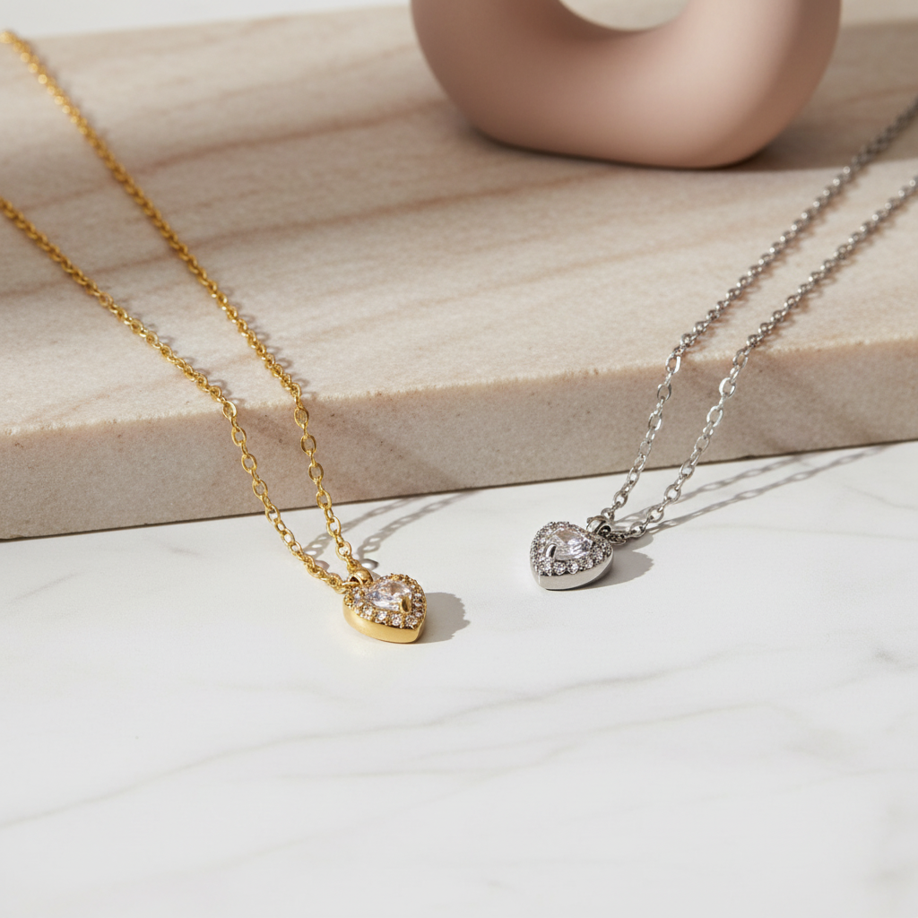 Heart sparkle necklace χονδρική από ανοξείδωτο ατσάλι So Cute by Dimi