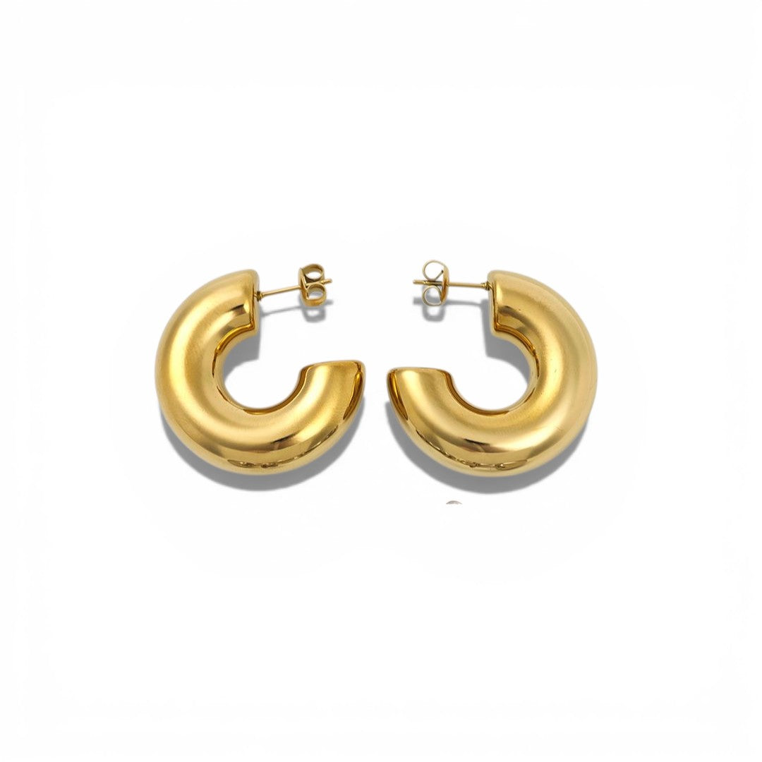 Bold Curve Hoops chunky hoops σκουλαρίκια ατσάλι