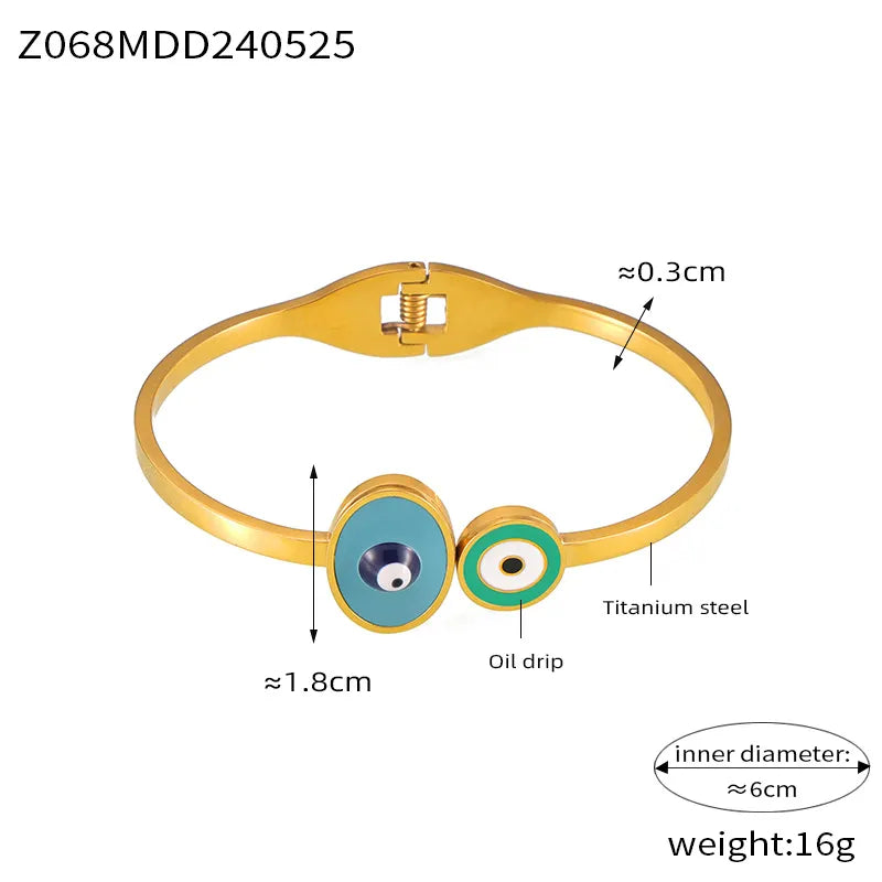 Βραχιόλι Bohemian Round 304 από ανοξείδωτο ατσάλι από φυσική πέτρα