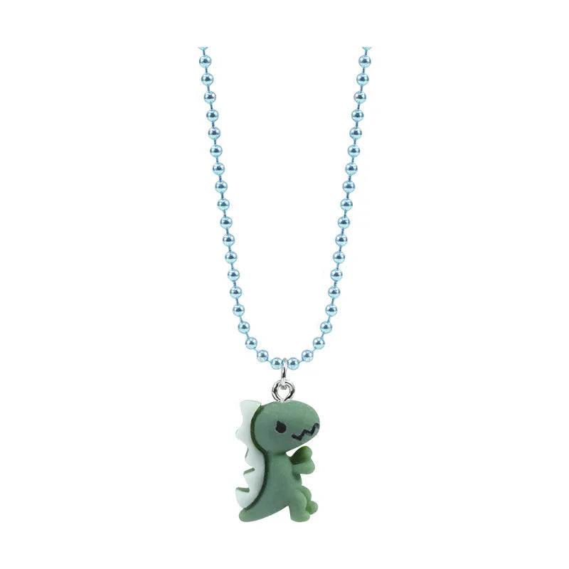 Cute Dinosaur Plastic Resin Children Rings Necklace